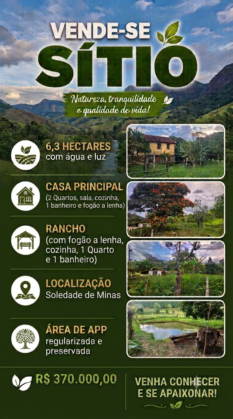 Sítio a Venda em Soledade de Minas em Soledade de Minas